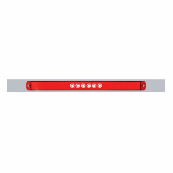 Chrome Top Mud Flap Plate With 28 LED 17" GloLight Bar - Red LED/Red Lens (Each)