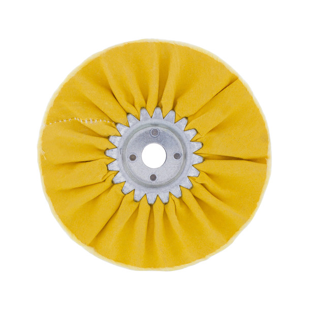 6" Yellow Treated Airway Buff - 5/8" & 1/2" Arbor