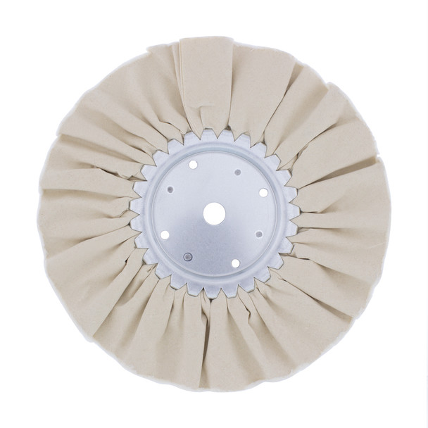 10" White Treated Airway Buff - 5/8" & 1/2" Arbor