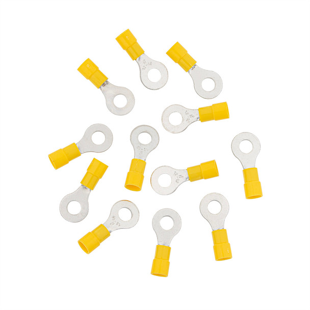 12-10 AWG 1/4" Stud Vinyl Ring Terminal (12-Pack)