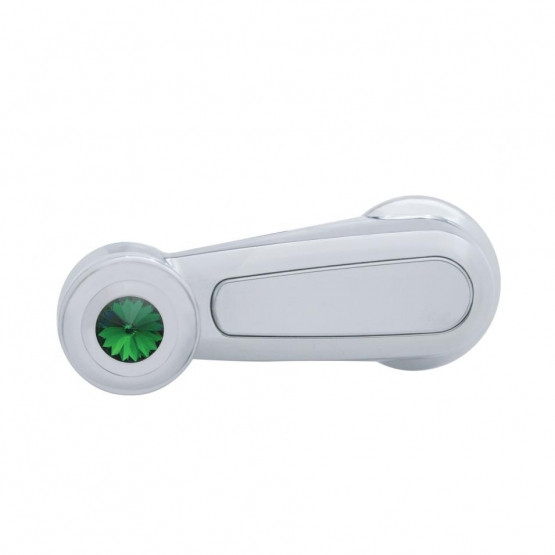 41225-UP WINDOW CRANK WITH GREEN CRYSTAL FOR PETERBILT (2006+)