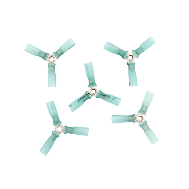 16-14 AWG 3-Way (Y) CS Heat Shrink Connector - Blue (5-Pack)