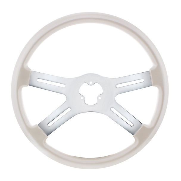 18" Candy Color 4 Spoke Steering Wheel - Pearl White