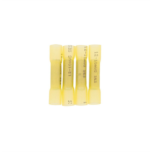 12-10 AWG CS Heat Shrink Butt Connector - Yellow (4-Pack)