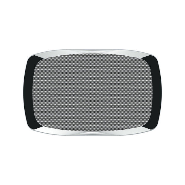 41185-UP CHROME RECTANGULAR SPEAKER COVER FOR PETERBILT 389 (2008+), 388 (2008-2014),& 335 (2006-2014)