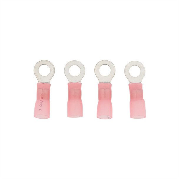 8 AWG 5/16" Stud CS Heat Shrink Ring Terminal - Pink (4-Pack)