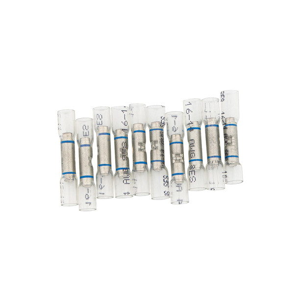16-14 AWG CS Window Heat Shrink Butt Connector - Clear w/ Blue Stripe (10-Pack)