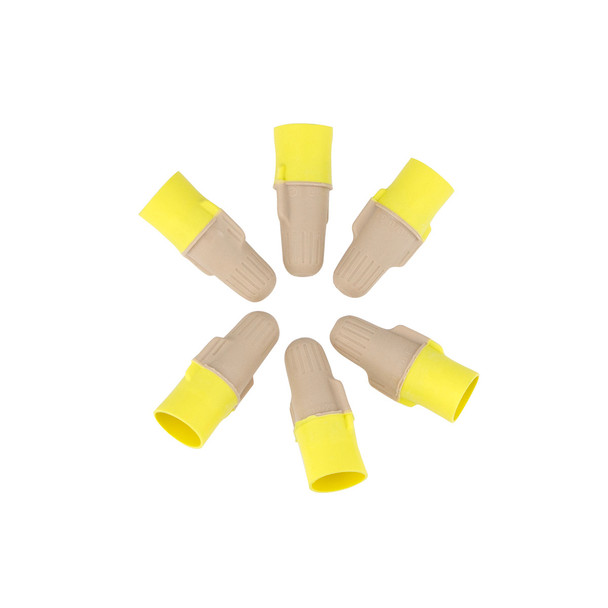 22-12 AWG Tan/Yellow Soft Vinyl Twist Connector (6-Pack)