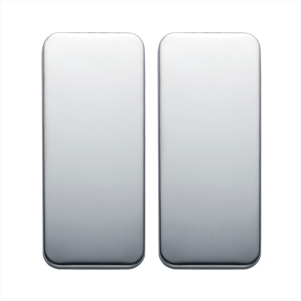 20518 -UP PETERBILT STAINLESS STEEL VENT DOOR COVER - PLAIN (CARD OF 2)