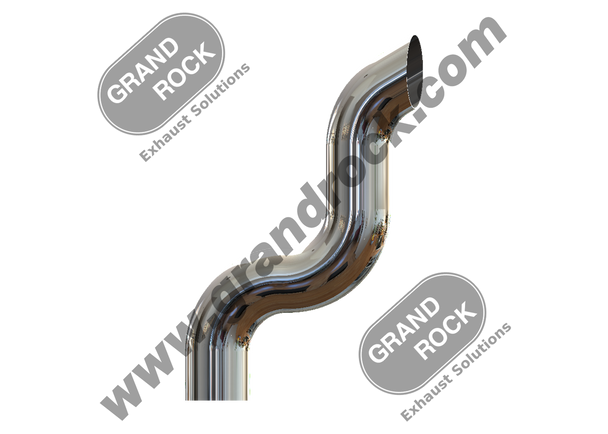 STACK DUMP,5"3-BEND OD/MITER CHR