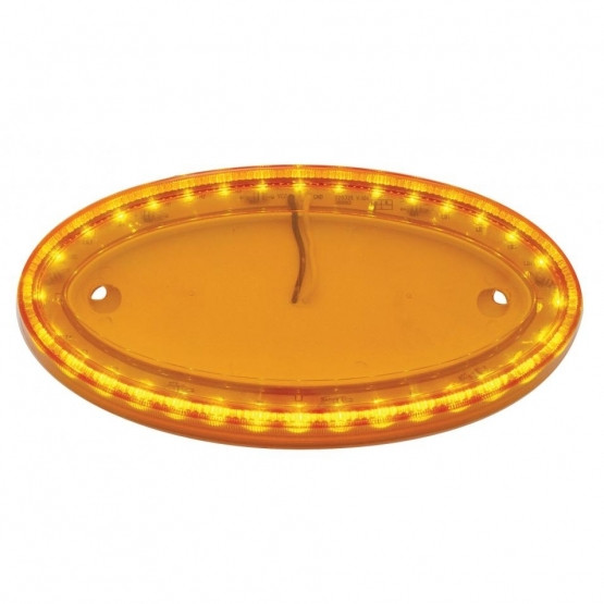 38893-UP 32 LED LARGE EMBLEM LIGHT FOR PETERBILT - AMBER LED/AMBER LENS