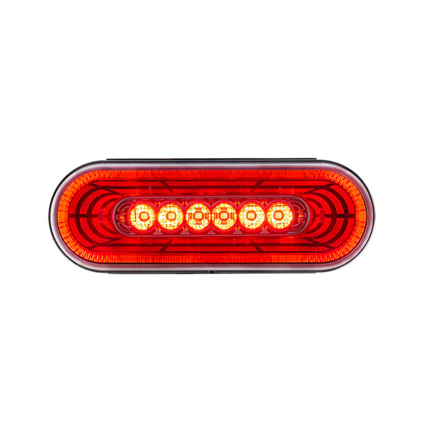 36571-UP 22 LED 6" Oval Abyss Light (Stop, Turn & Tail) - Red LED/Clear Lens