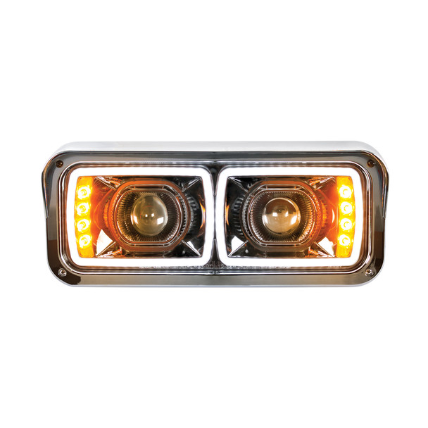 31156-UP HIGH POWER LED "BLACKOUT" PROJECTION HEADLIGHT WITH LED TURN SIGNAL & POSITION LIGHT BAR - DRIVER