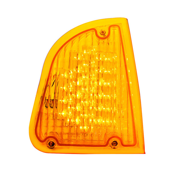 39337-UP 29 LED TURN SIGNAL LIGHT FOR 1985-2007 KENWORTH T600 (PASSENGER) - AMBER LED/AMBER LENS