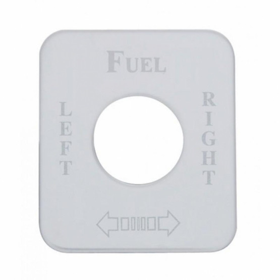 48252-UP STAINLESS STEEL SWITCH NAME PLATE FOR KENWORTH - FUEL LEVEL LEFT/RIGHT