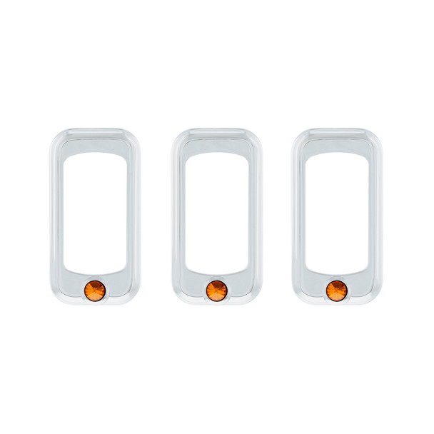 41141-UP ROCKER SWITCH BEZEL FOR PETERBILT/ KENWORTH WITH COPPER CRYSTAL (3-PACK)