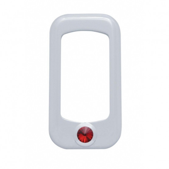 41146-UP ROCKER SWITCH BEZEL FOR PETERBILT/ KENWORTH WITH RED CRYSTAL (3-PACK)