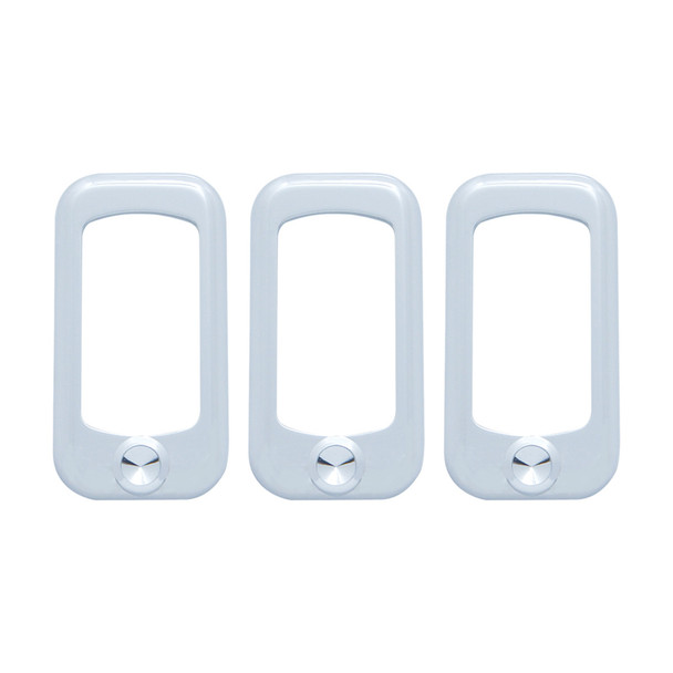 41140-UP ROCKER SWITCH BEZEL FOR PETERBILT/ KENWORTH - INDENTED (3-PACK)