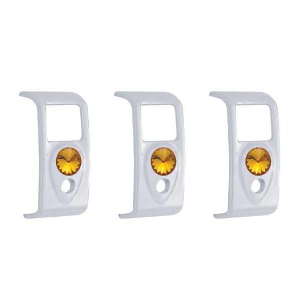 41414-UP ROCKER SWITCH COVER WITH AMBER CRYSTAL FOR 2006+ KENWORTH (CARD OF 3)