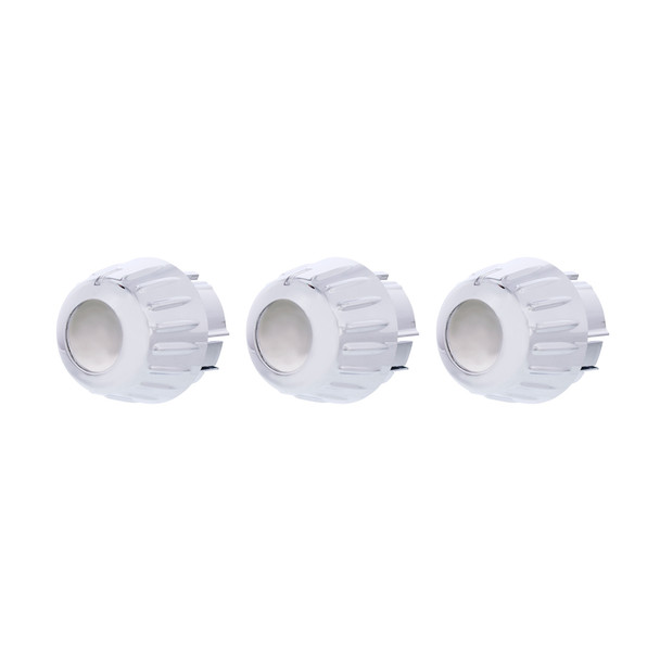 41132-UP CHROME OUTER A/C CONTROL KNOB SET FOR 2006+ KENWORTH (CARD OF 3)