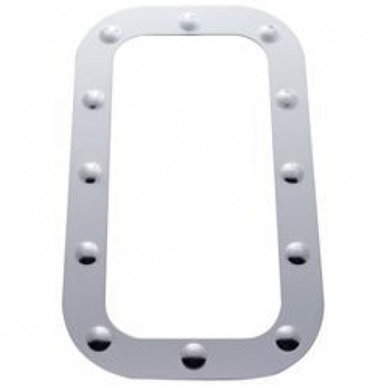 20567-UP KENWORTH STAINLESS DIMPLED VENT DOOR TRIM (CARD OF 2)