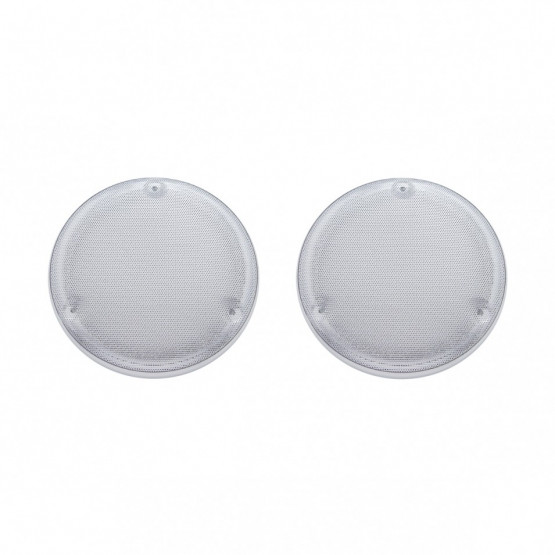 40913-UP CHROME 6-3/4" ROUND SPEAKER COVER FOR VARIOUS FREIGHTLINER & KENWORTH MODELS (PAIR)