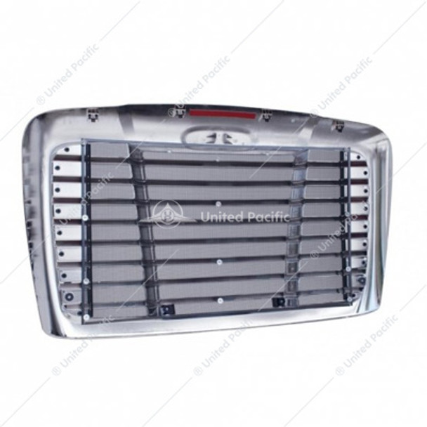 21200-UP CHROME GRILLE WITH BUG SCREEN FOR 2008-2017 FREIGHTLINER CASCADIA