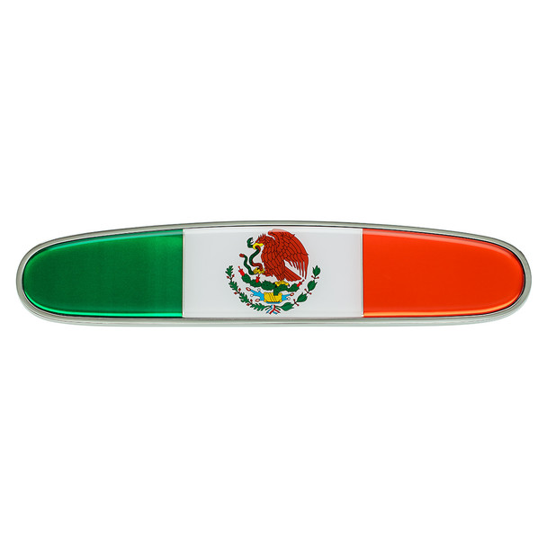11004-UP CHROME DIE CAST MEXICO FLAG EMBLEM FOR FREIGHTLINER HOOD