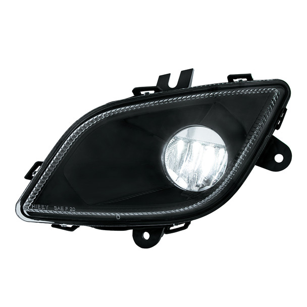 32902-UP BLACK SINGLE LED FOG LIGHT FOR 2018-2024 FREIGHTLINER CASCADIA - DRIVER - COMPETITION SERIES