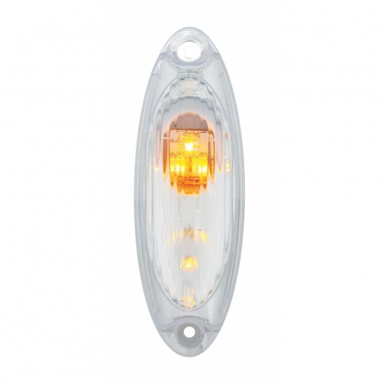 36952-UP 3 AMBER LED REFLECTOR CAB LIGHT FOR 2008-2017 FREIGHTLINER CASCADIA - CLEAR LENS