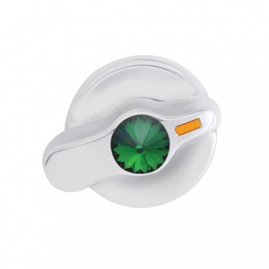 41311-UP SIGNATURE SERIES A/C CONTROL KNOB WITH COLOR CRYSTAL FOR INTERNATIONAL TRUCKS - GREEN CRYSTAL