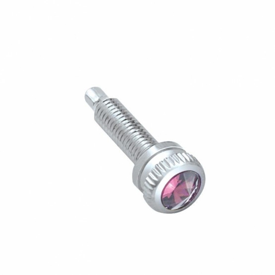 23876-UP SHORT DASH SCREW WITH PURPLE CRYSTAL FOR NAVISTAR INTERNATIONAL (6-PACK)