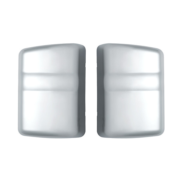 42009-UP CHROME PLASTIC BOTTOM MIRROR POST COVERS FOR 2000-2010 INTERNATIONAL 9200I/9400I/9900I (PAIR)