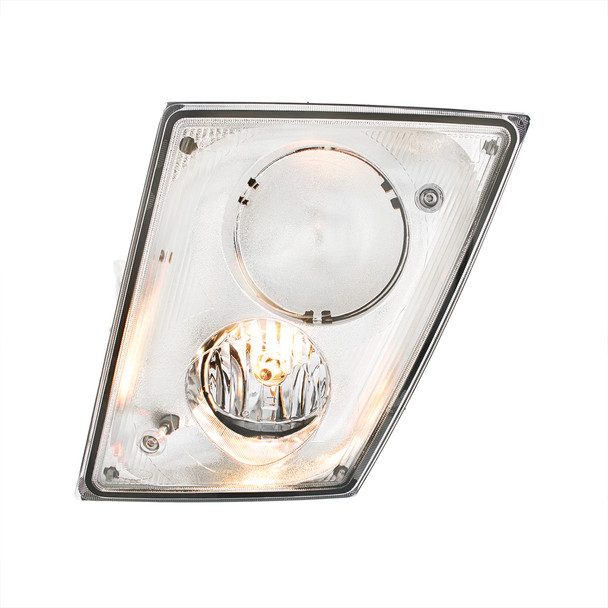 32592-UP CHROME FOG LIGHT ASSEMBLY FOR 2003-2017 VOLVO VN/VNL - DRIVER