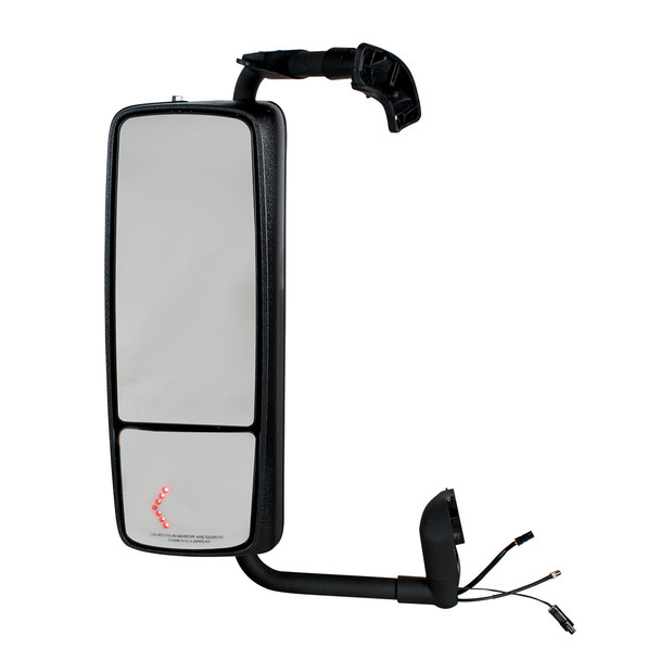 42825-UP CHROME MIRROR ASSEMBLY WITH LED TURN SIGNAL FOR 2012-2017 VOLVO VNL - DRIVER