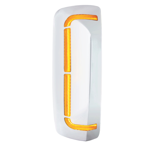 42233-UP 59 LED CHROME MIRROR COVER WITH SEQUENTIAL LED FOR 2012-2024 VOLVO VNL - PASSENGER