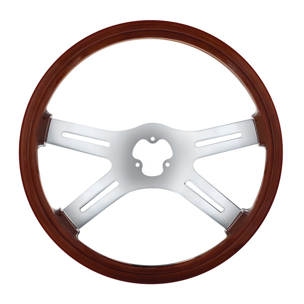 88217-UP 18" CHROME 4 SPOKE STEERING WHEEL