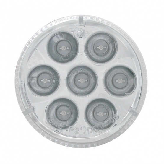 39987-UP 7 LED 2" Round Light (Clearance/Marker) - Red LED/Clear Lens