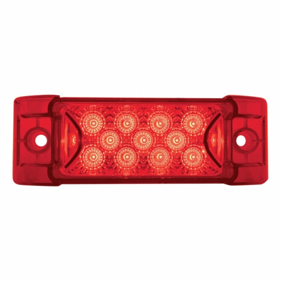 39593-UP 13 LED Reflector Rectangular Light (Clearance/Marker) - Red LED/Red Lens
