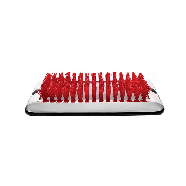 90055-UP Stainless Shoe/Boot Scraper With Nylon Brush - Red Brush