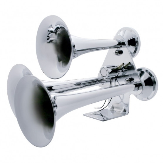 46129-UP Chrome 3 Trumpets Train Horn