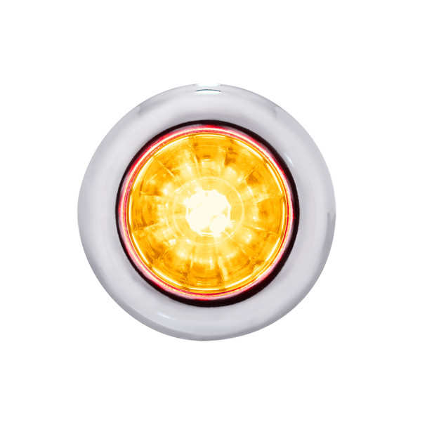 34849-UP 4 LED Dual Function 3/4" Mini Watermelon Light (Clearance/Marker) - Amber LED/Clear Lens