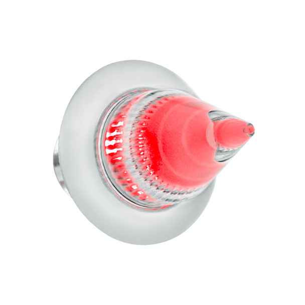 34844-UP 4 LED Dual Function 3/4" Mini Spike Light With SS Bezel (Clearance/Marker) - Red LED/Clear Lens