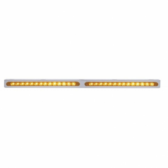 25-5/16" Stainless Light Bracket With 2X 14 LED 12" Light Bars - Amber LED/Amber Lens