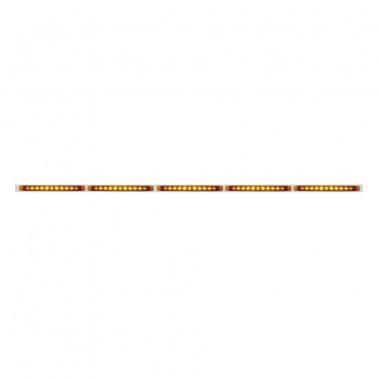 94" Stainless Light Bracket With 5X 11 LED 17" Light Bars - Amber LED/Amber Lens
