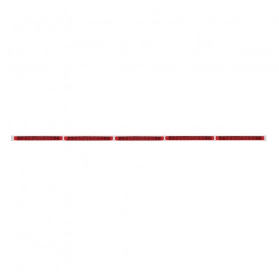94" Stainless Light Bracket With 5X 11 LED 17" Light Bars - Red LED/Red Lens