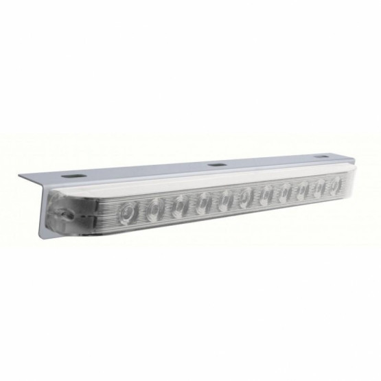 17-5/16" Stainless Light Bracket With 11 LED 17" Light Bar - Amber LED/Clear Lens