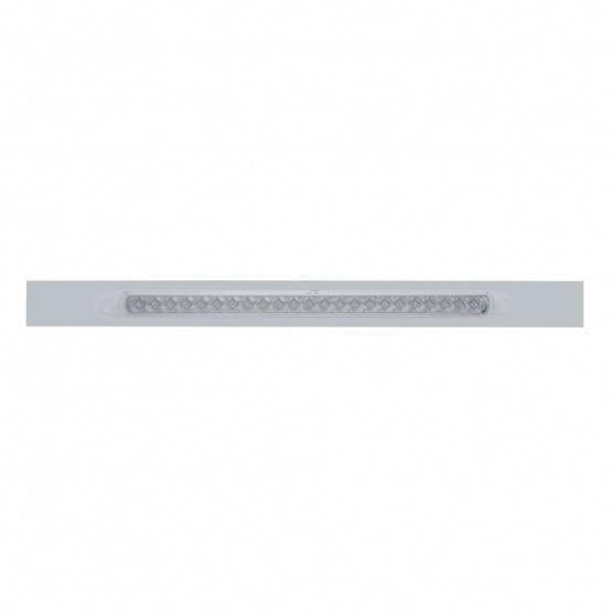 Chrome Top Mud Flap Plate With 23 LED 17" Reflector Light Bar - Amber LED/Clear Lens (Each)