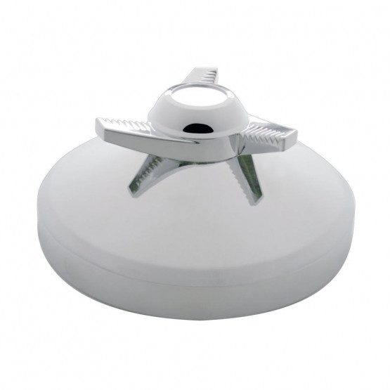 8" Chrome Rear Hubcap With 3 Bar Spinner - Right Swing Bars