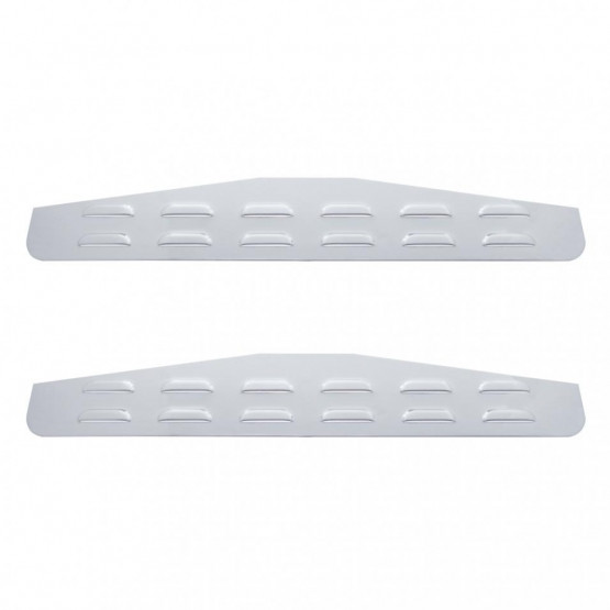 4" X 24" Chrome Louvered Bottom Mud Flap Plate - Welded Stud (Card of 2)